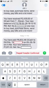 SMS GCash & Paypal confirmation