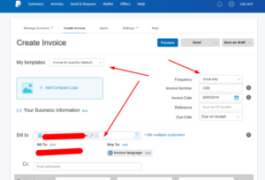Creating an invoice using Paypal